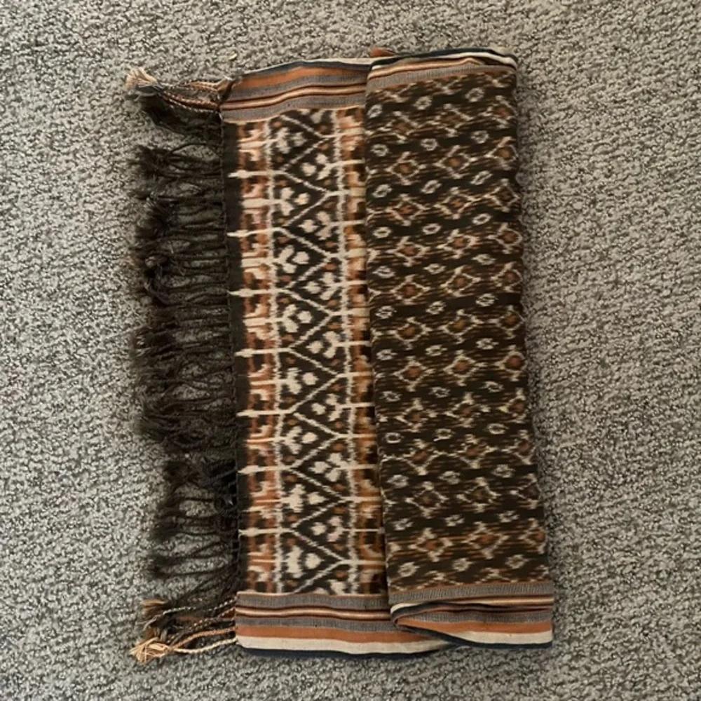 Long Ikat Scarf with Fringe - Picture 3 of 5